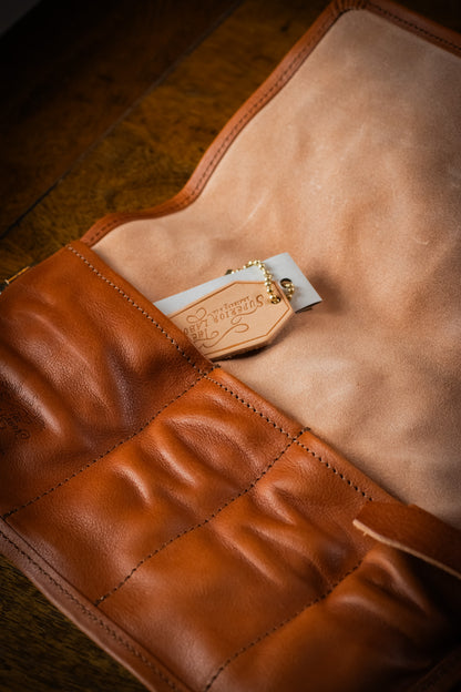 Leather Pen Roll - Tan