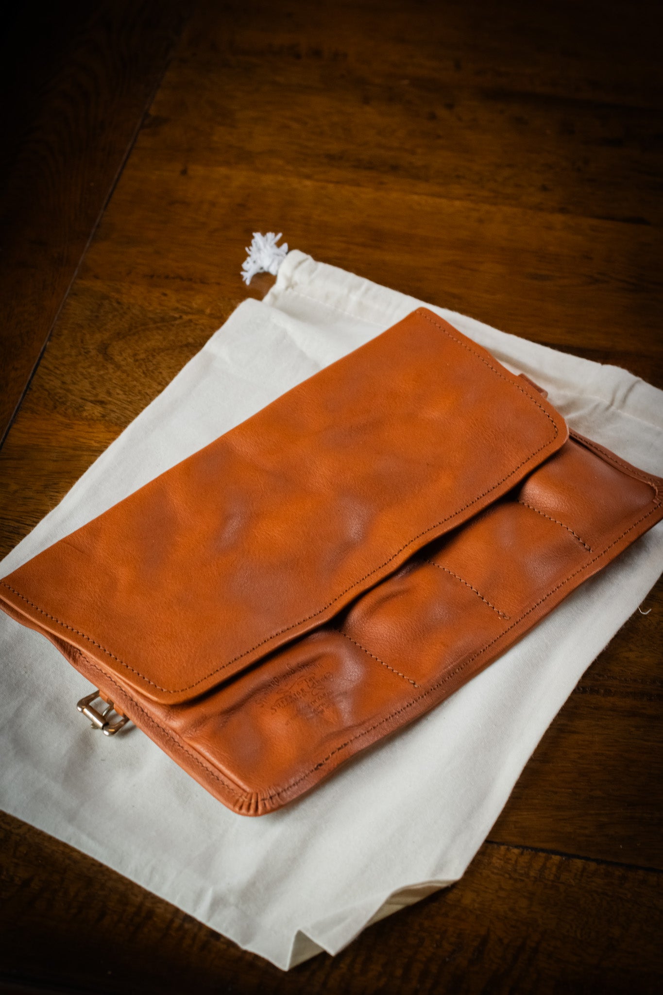 Leather Pen Roll - Tan