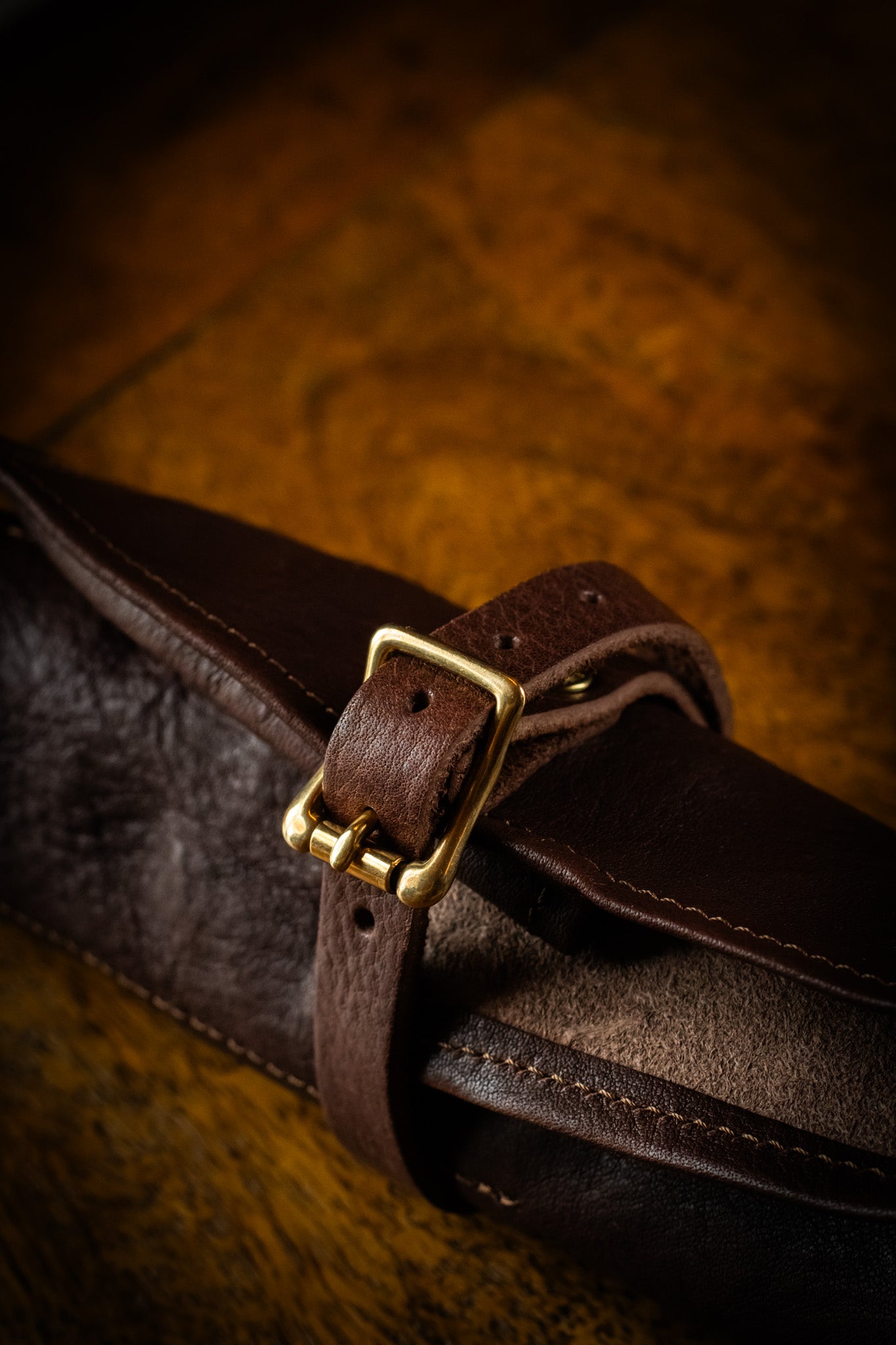 Leather Pen Roll - Dark Brown
