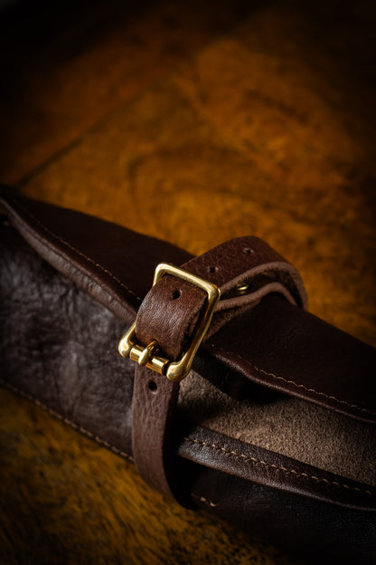 Leather Pen Roll - Dark Brown