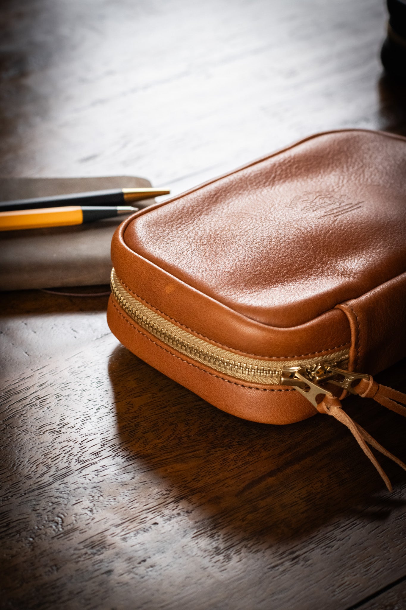Leather Utility Case - Light Brown