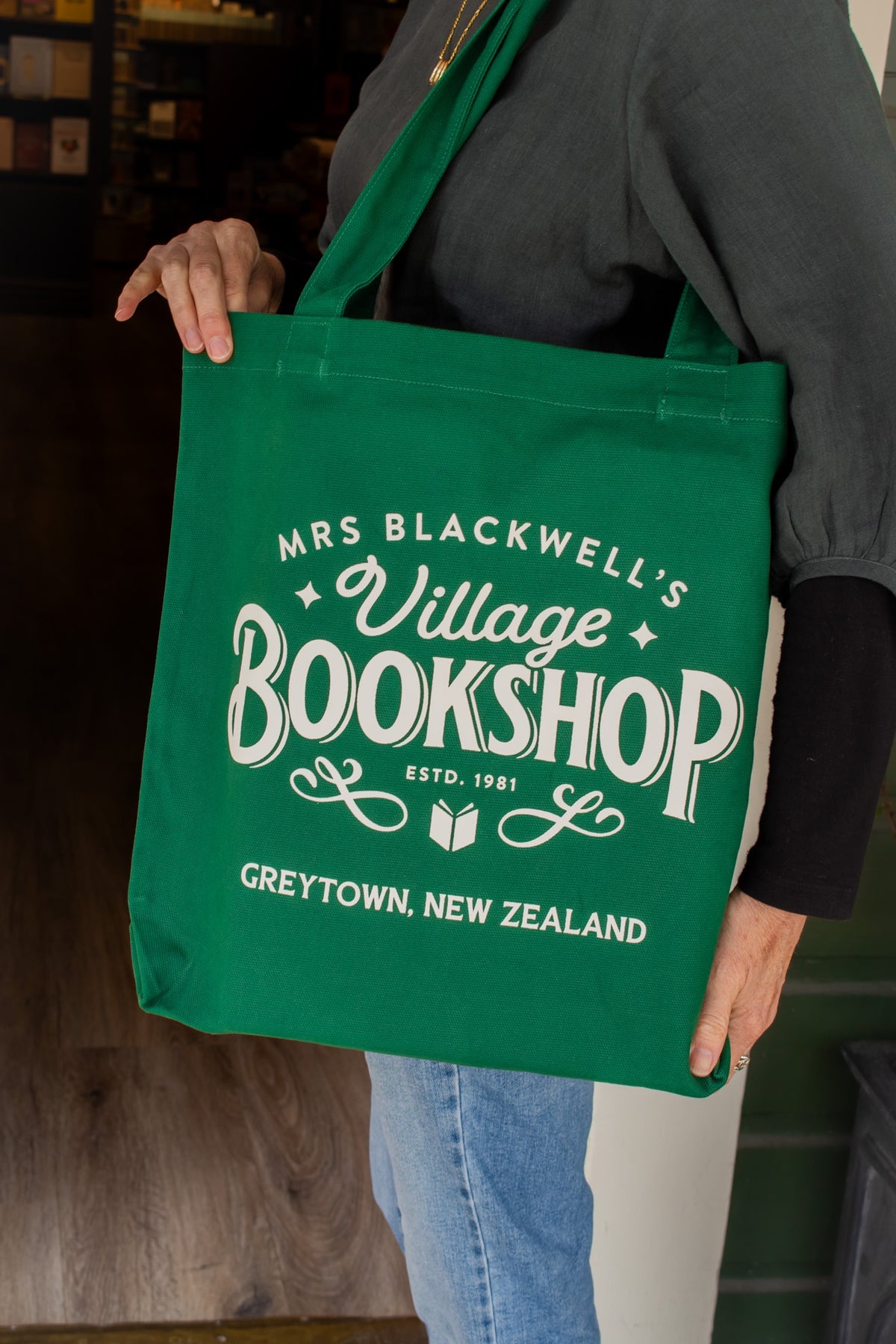 Village Bookshop Logo Tote - Forest