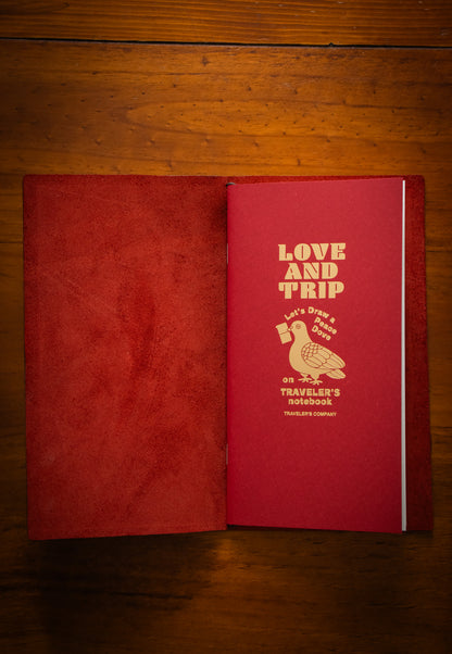 TRAVELER'S Notebook Leather Cover - Red  (Love & Trip)