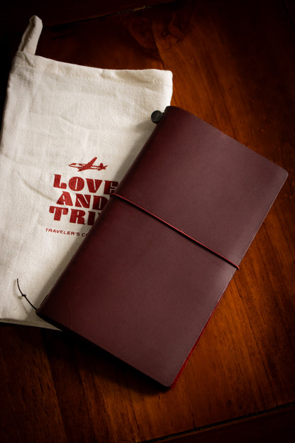 TRAVELER'S Notebook Leather Cover - Red  (Love & Trip)
