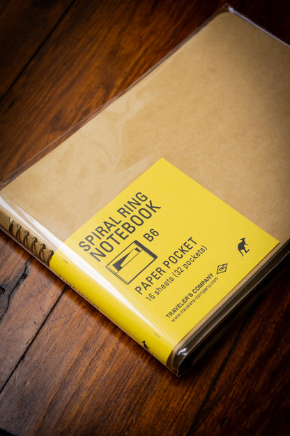 TRAVELER'S Spiral Ring Notebook - B6 Paper Pocket