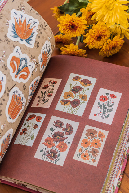 Vintage Blossoms and Blooms Sticker, Color & Activity Book