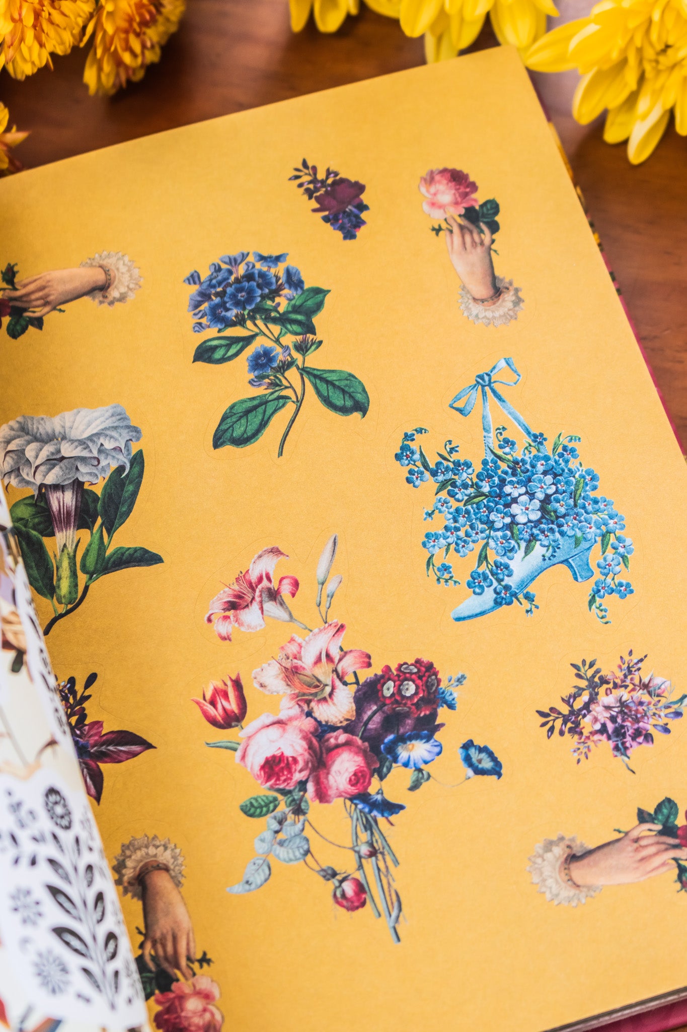 Vintage Blossoms and Blooms Sticker, Color & Activity Book