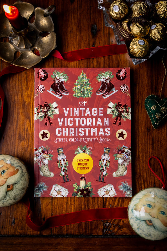 Vintage Victorian Christmas Sticker, Colour & Activity Book