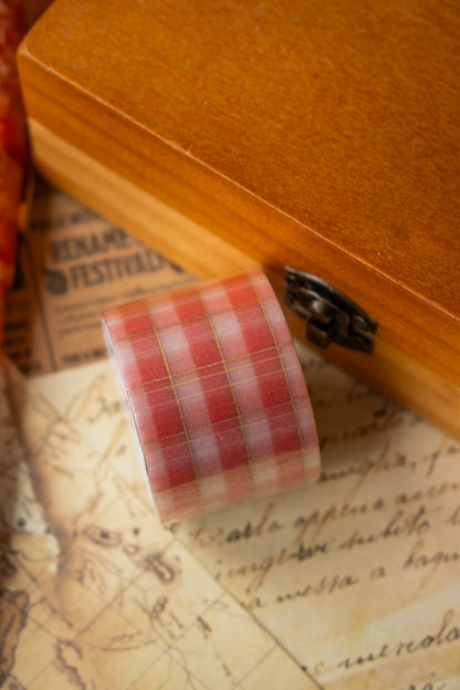 Washi Tape 30mm - Coral Check