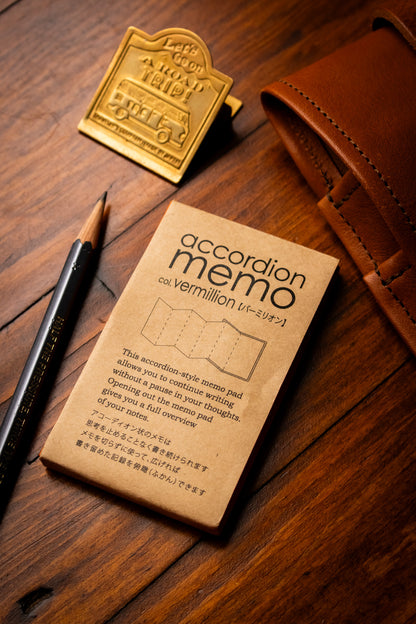 Accordion Memo Book - Blank Vermillion