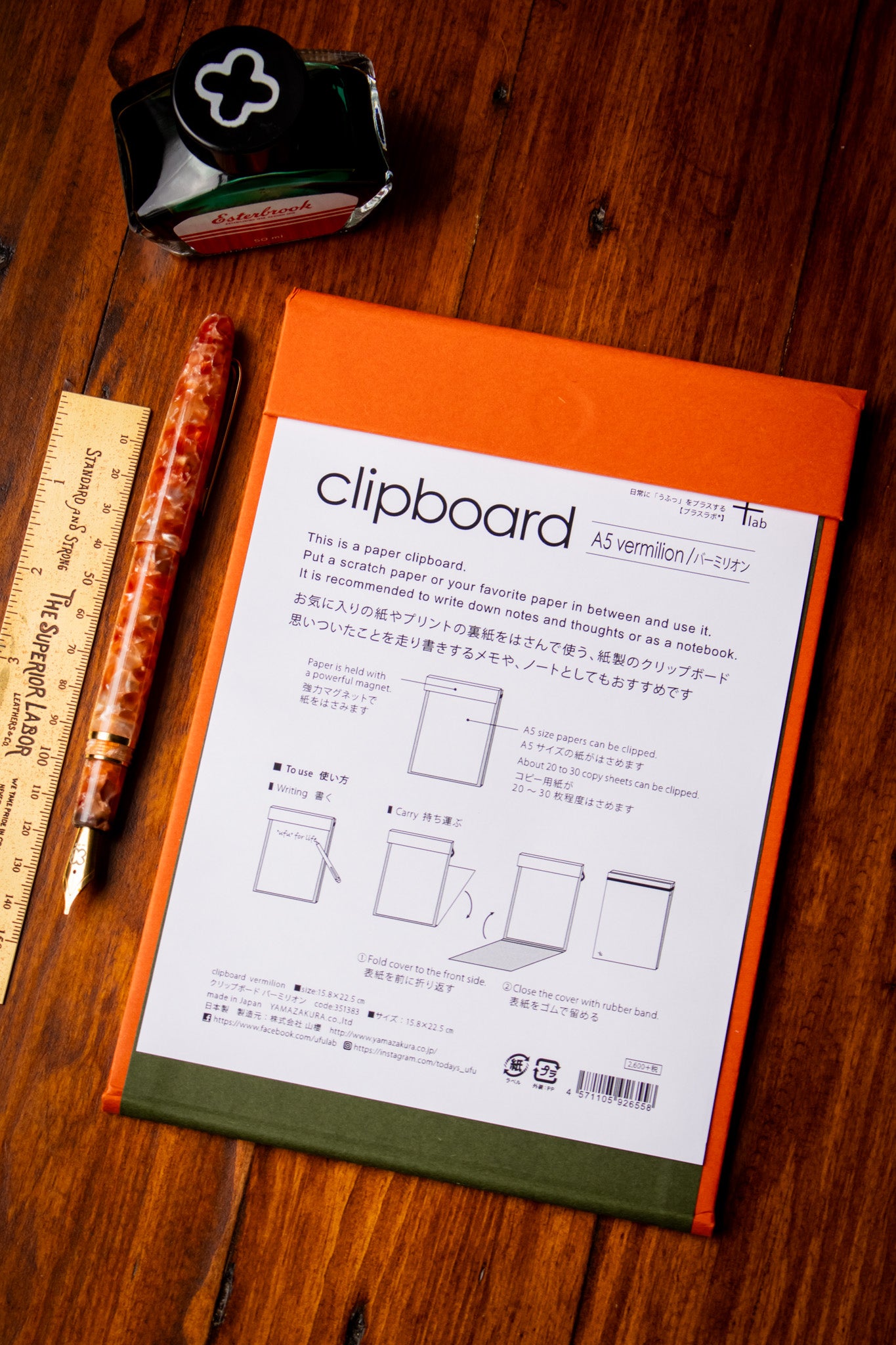 A5 Clipboard - Vermillion
