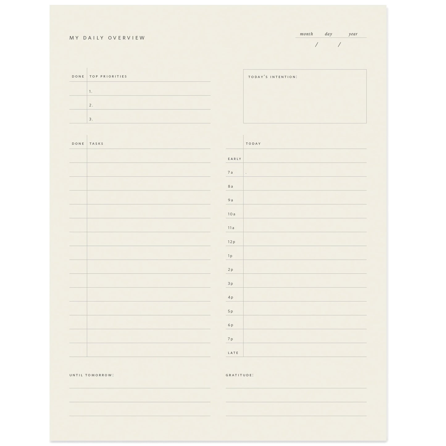 Daily Overview Notepad