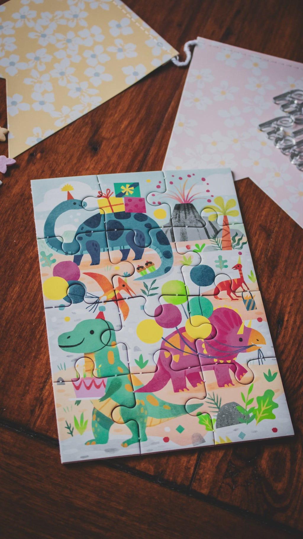 Cosmic Party Greeting Card Puzzle