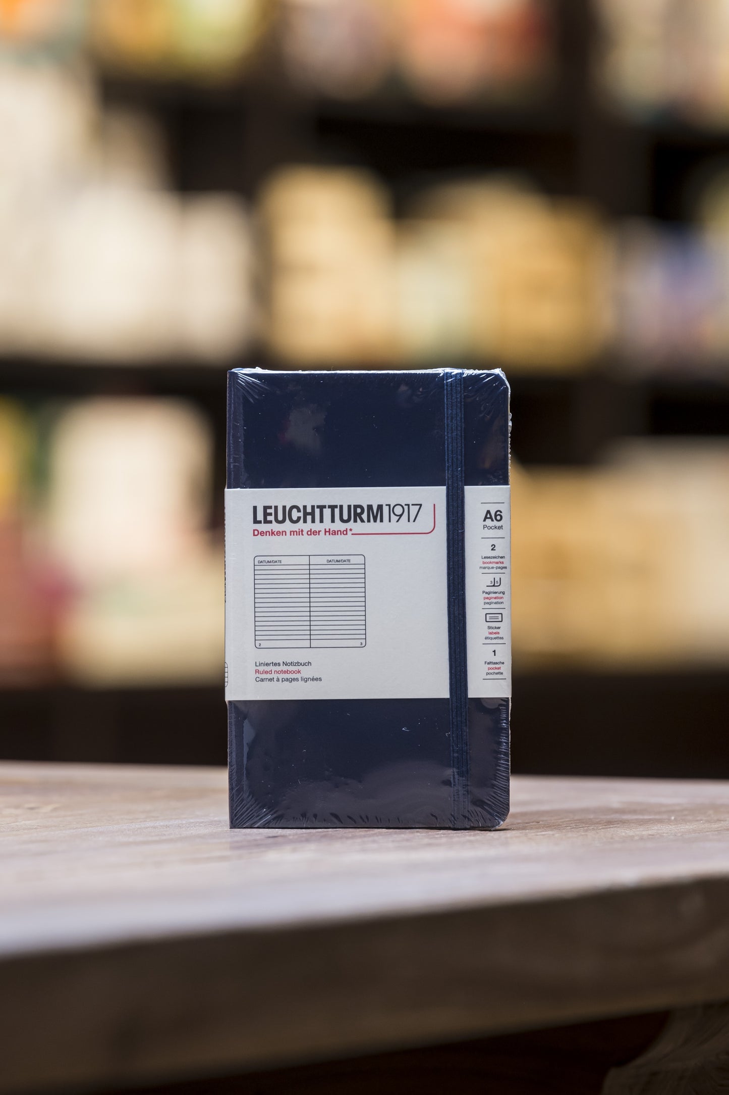 A6 Pocket - Navy Ruled