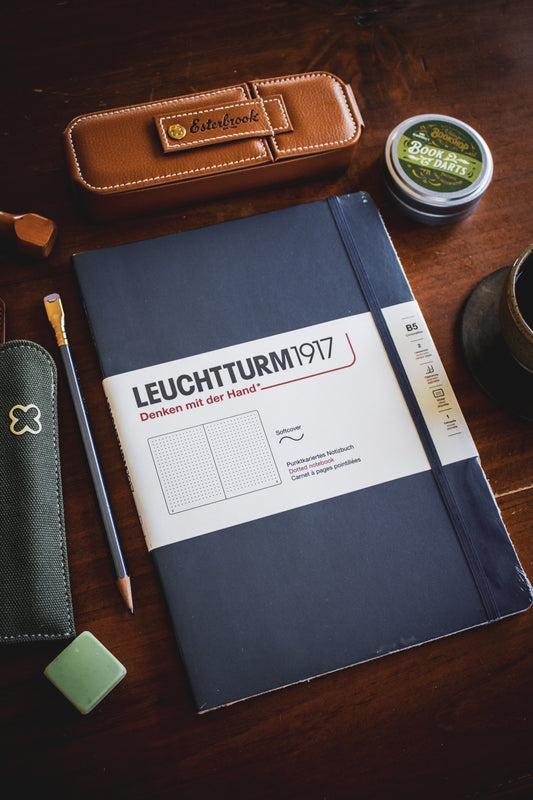 B5 Softcover - Navy Dotted