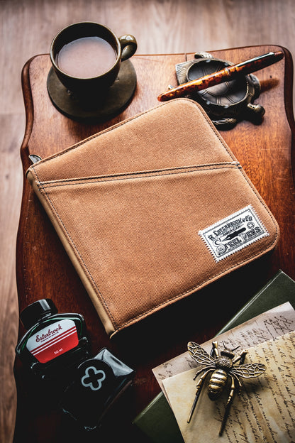 20 Pen Zipper Case - Tan