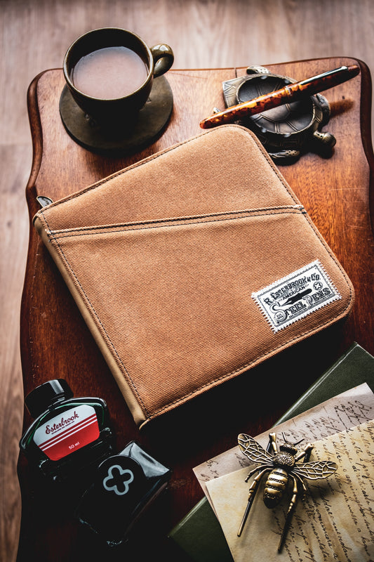 20 Pen Zipper Case - Tan