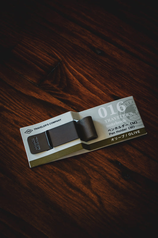 016 TRAVELER'S Leather Pen Holder - Olive