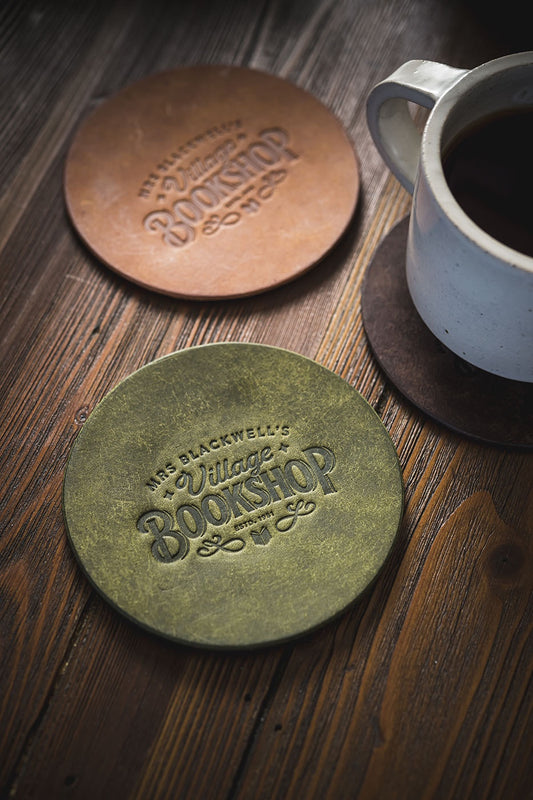 Leather Coaster - Olive