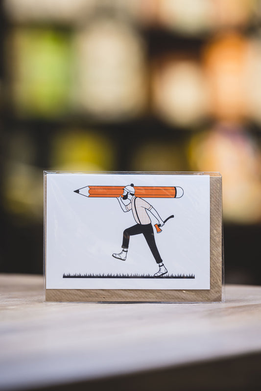 Pencil Lumberjack Card