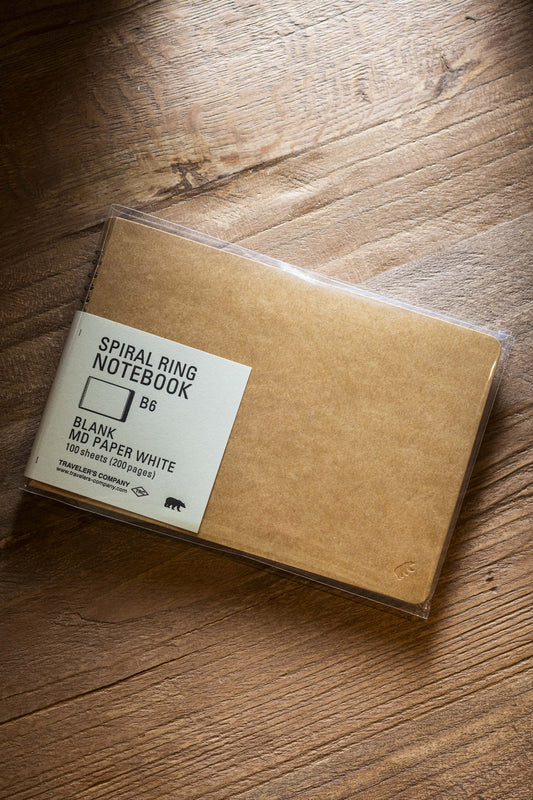 TRAVELER'S Spiral Ring Notebook - B6 MD White